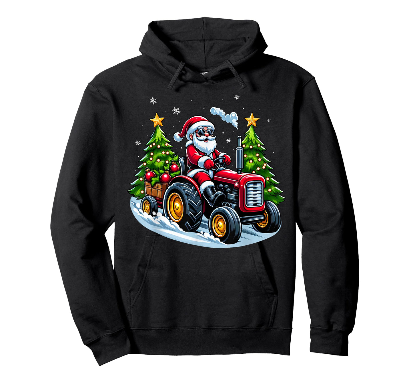 Christmas Tractor Santa Xmas Farm Truck Men Boys Kids T-Shirt