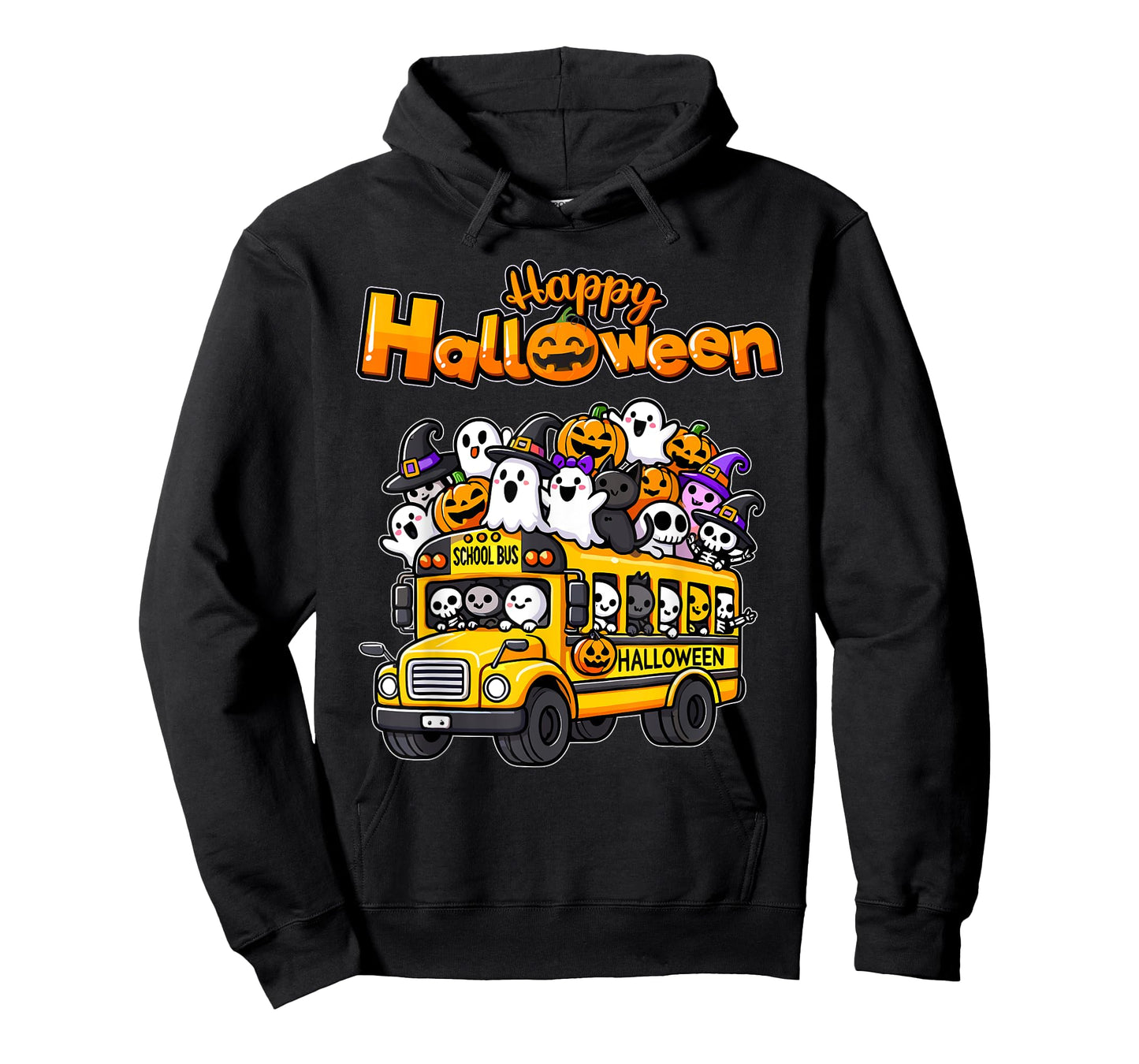 Teacher Halloween School Bus Driver Cute Ghost Witch Party T-Shirt