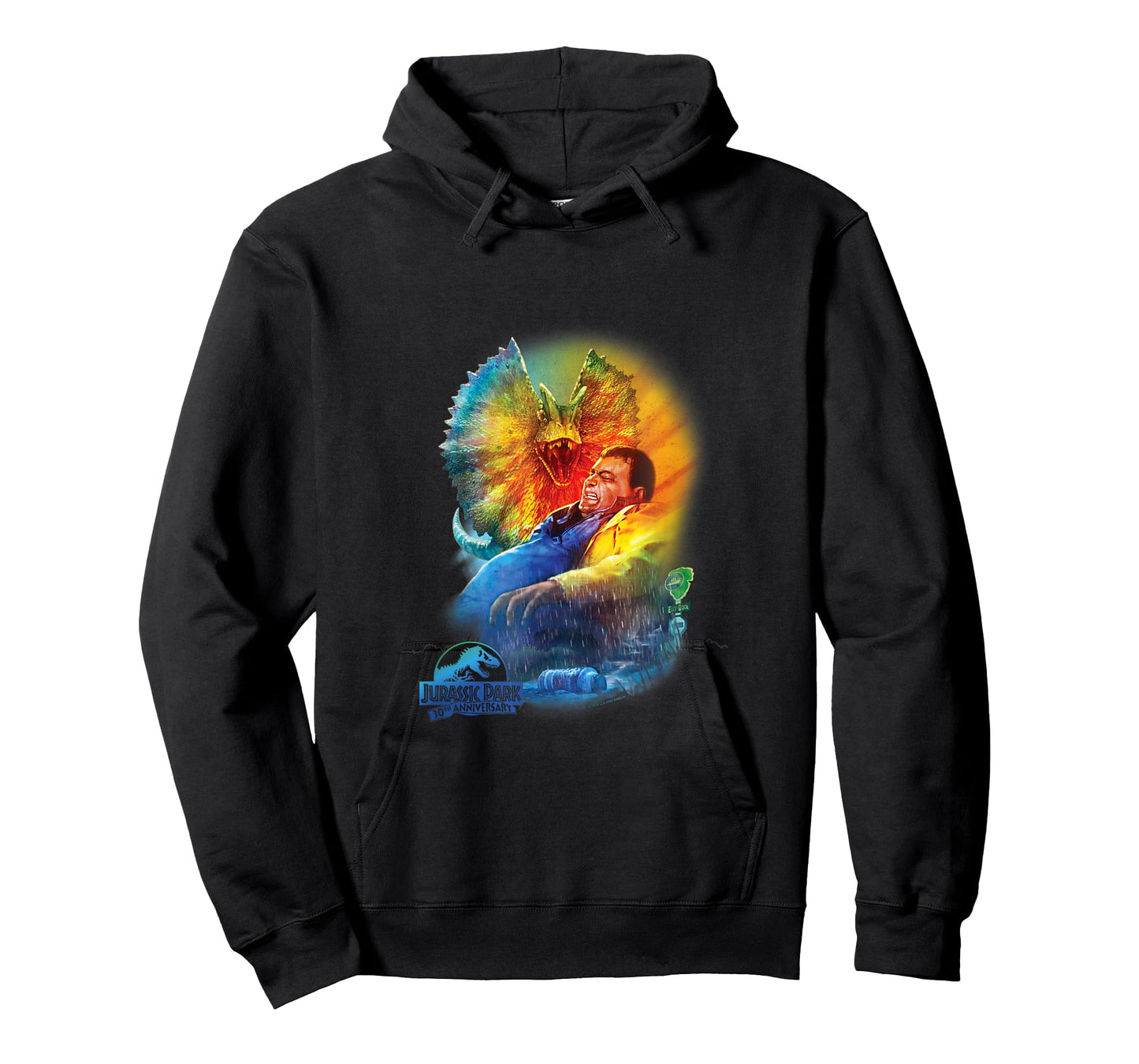 Jurassic Park 30th Anniversary Dilophosaurus T-Shirt - Unisex Kids - Black - Short Sleeve - Classic Fit - Cotton/Polyester Blend