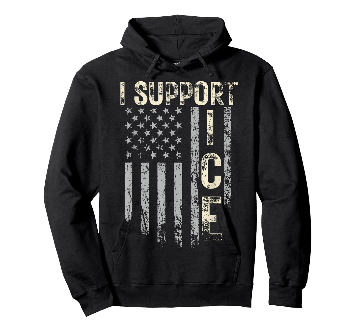 Support ICE Immigration Officers American Flag Border Patrol T-Shirt