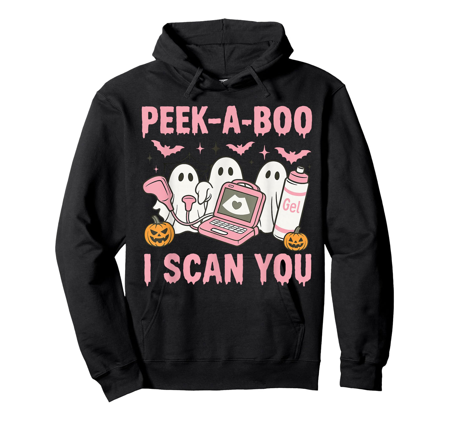 Peek A Boo I Scan You Spooky Sonographer Ultrasound Tech T-Shirt