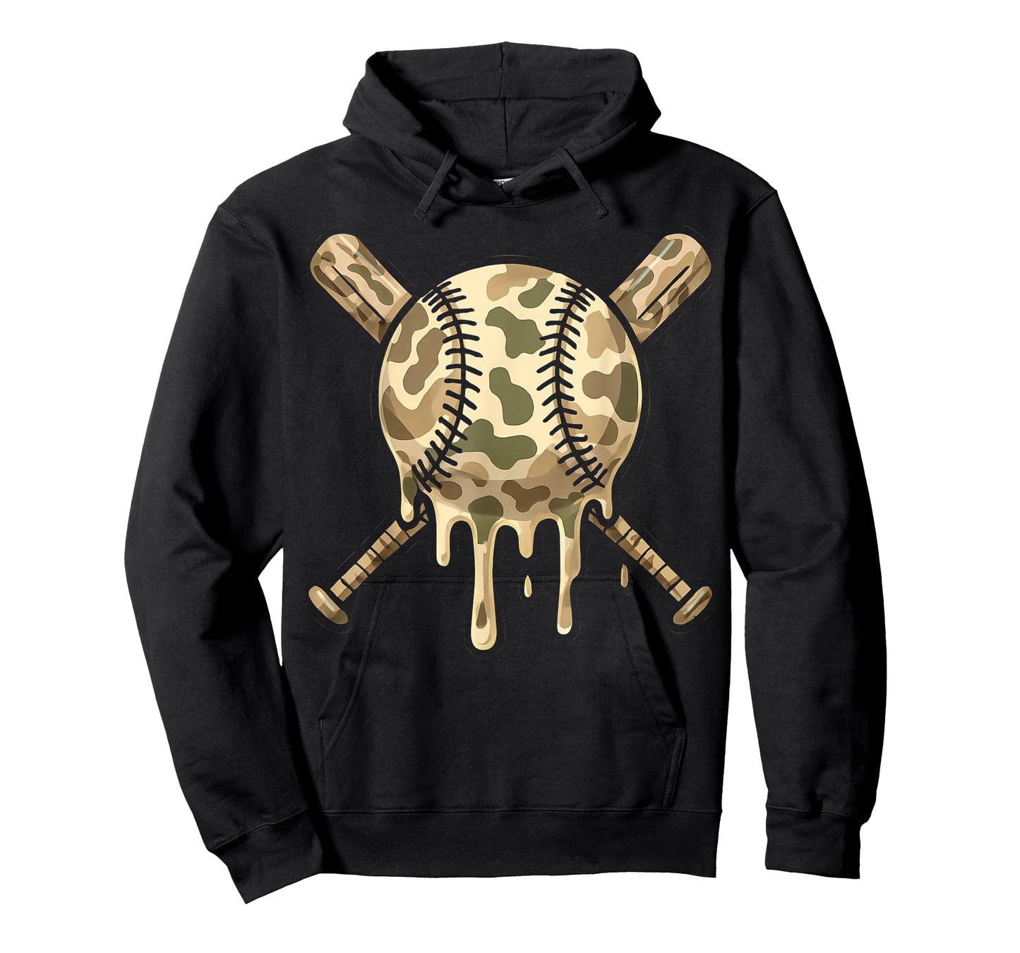 Baseball Drip Camo Baseball Bats Boys Sports Cool Game Day T-Shirt