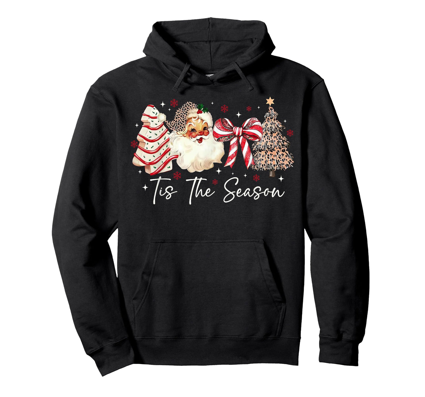 Tis The Season Leopard Santa Christmas Coquette Candy Cance T-Shirt