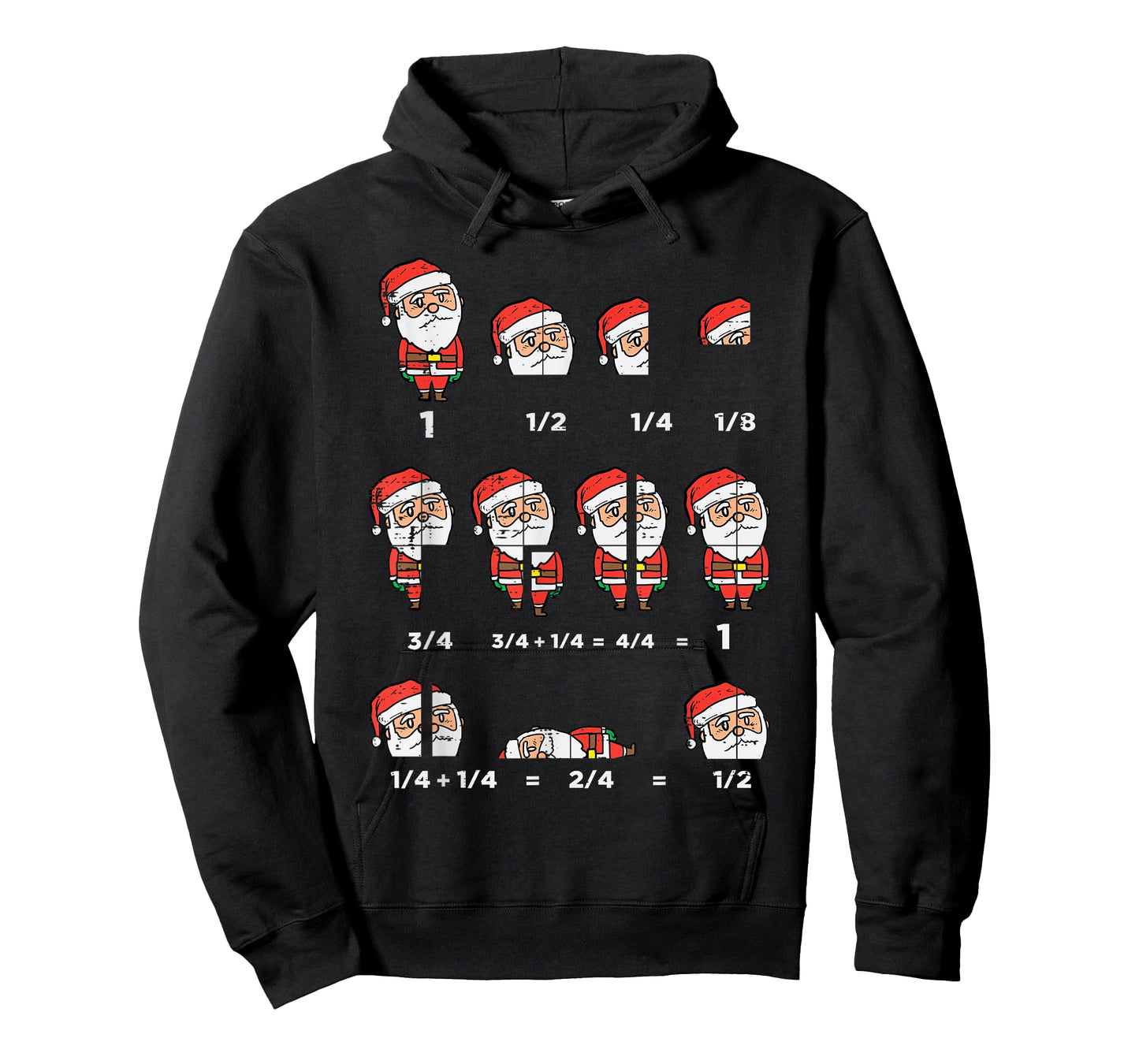 Christmas Santa Fraction Funny Xmas Math Teacher Men Women T-Shirt
