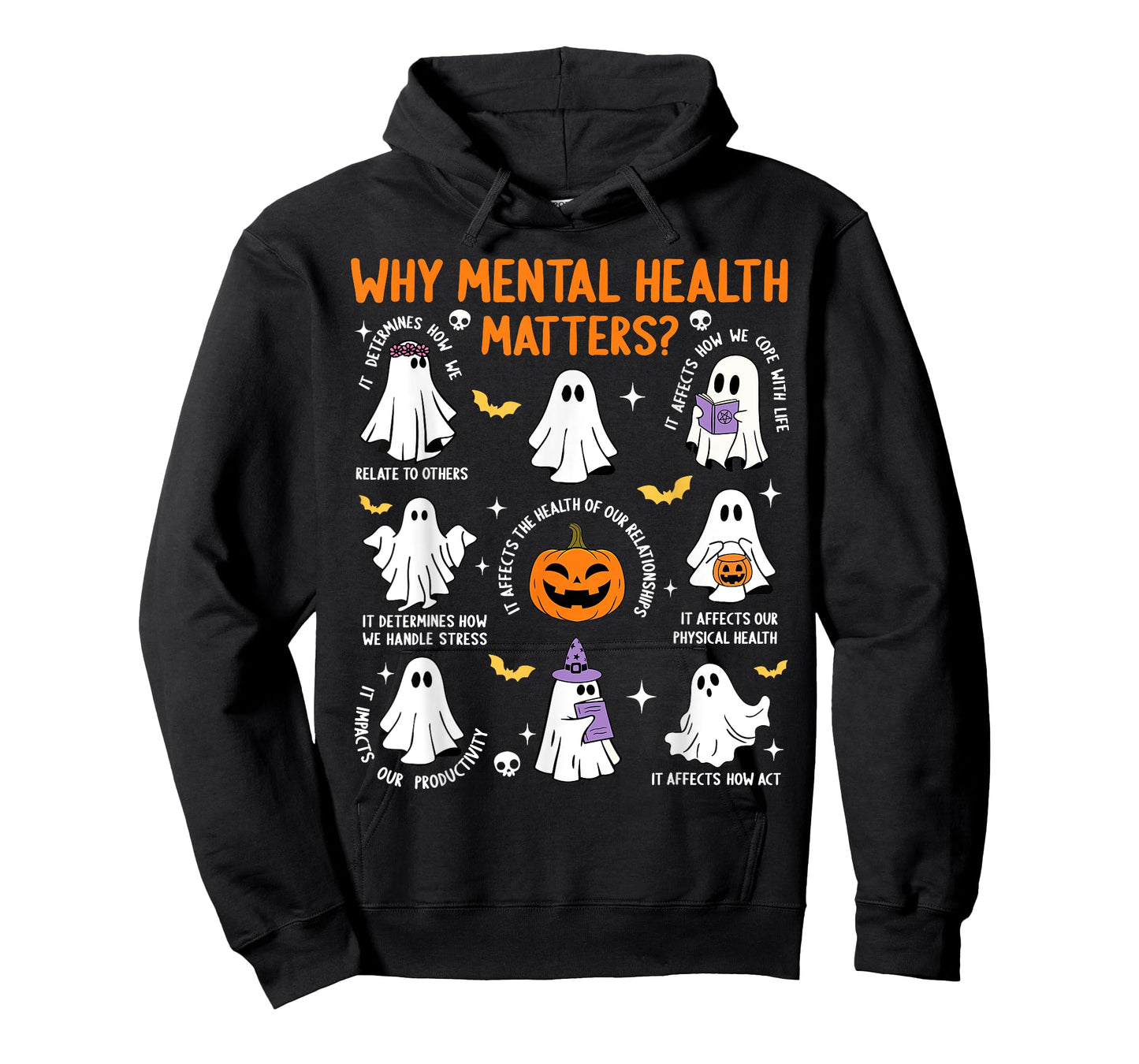 Why Mental Health Matters Halloween Ghost Boo Therapist Cute T-Shirt