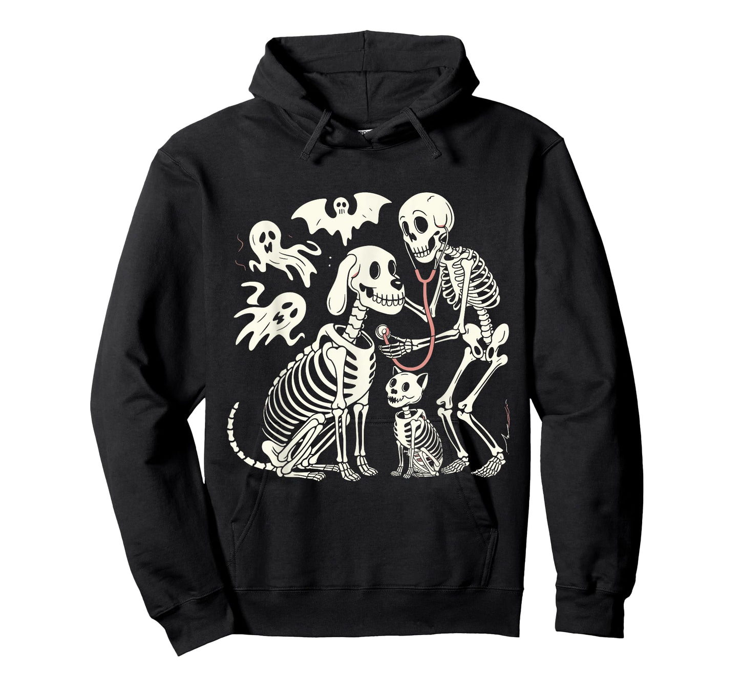 Funny Skeleton Veterinarian Animal Lovers Spooky Halloween T-Shirt