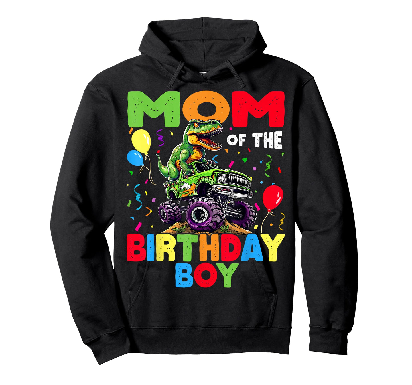 Mom Of The Birthday Boy Dinosaur T-Rex Monster Truck T-Shirt