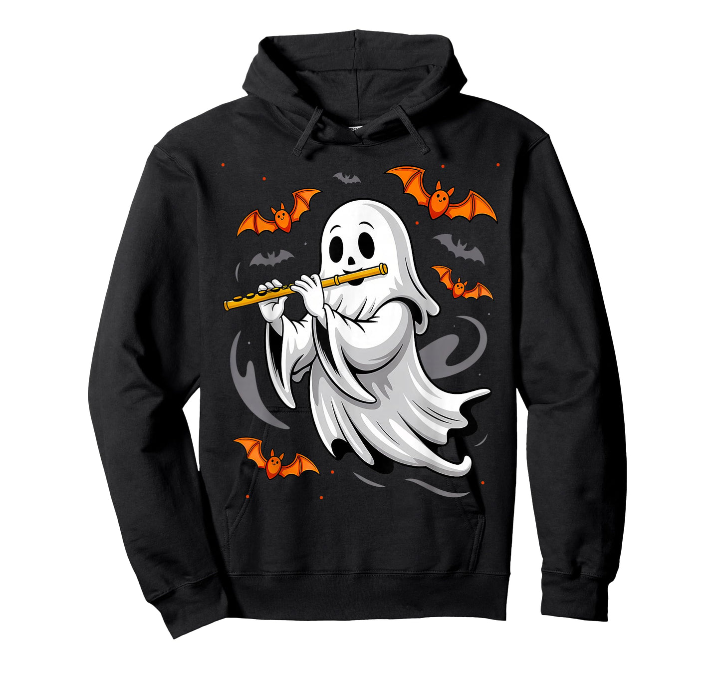 Boo Ghost Playing Flute Halloween Musical Instrument T-Shirt