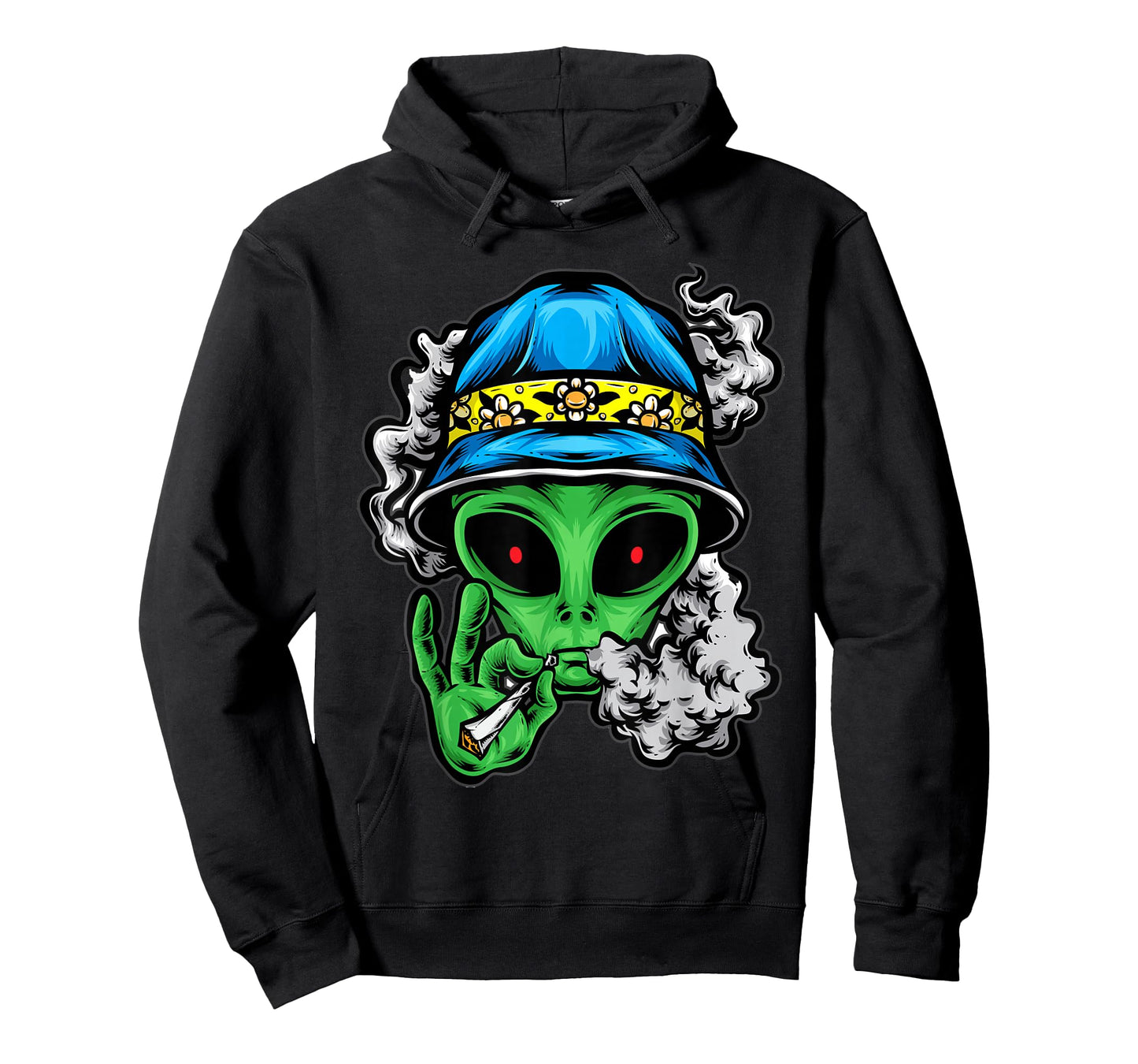 Alien Smoking Weed Funny Marijuana Alien UFO Cannabis 420 T-Shirt