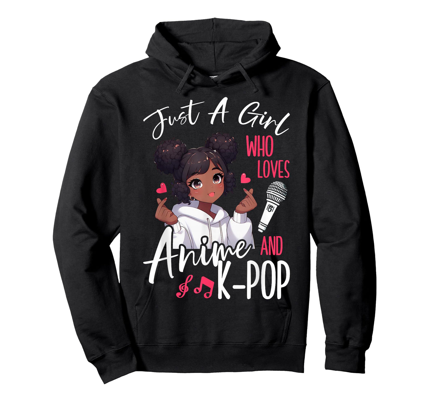 Just A Girl Who Loves Anime and K-Pop African American Afro T-Shirt