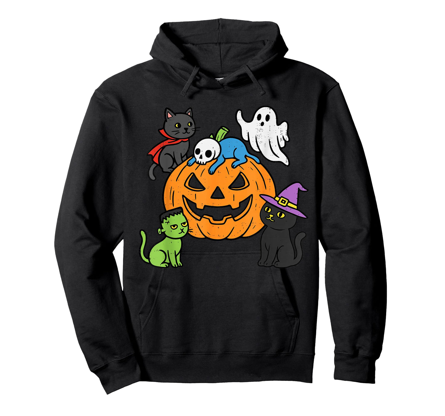Halloween Cats Pumpkin Witch Vampire Spooky Kitty Costume T-Shirt