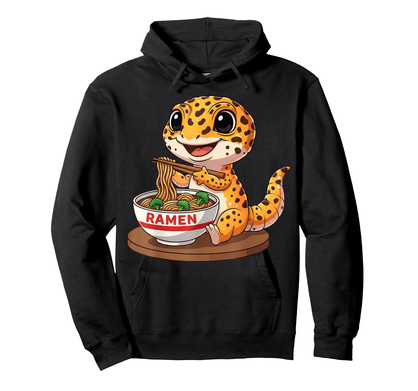 Funny Lizard Reptile Leopard Gecko Eating Ramen Japanese T-Shirt