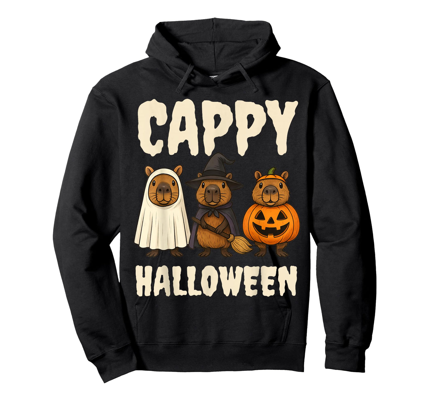 Cappy Halloween Funny Capybara Ghost Witch Pumpkin Spooky T-Shirt