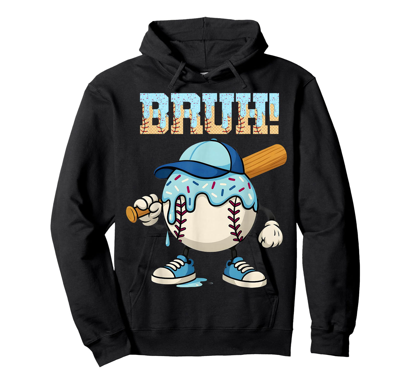 Bruh Ice Cream Baseball Drip Boys Bruh Meme For Son Grandson T-Shirt