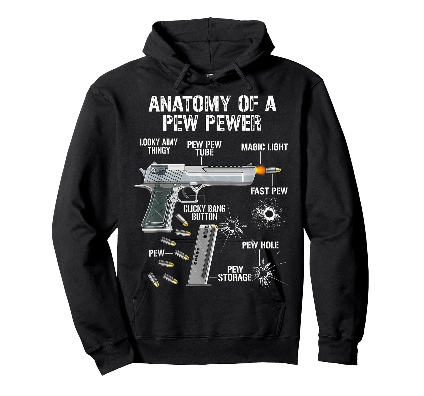 Anatomy of a Pew Pewer Funny Pistols 9 mm Sports Shooters T-Shirt