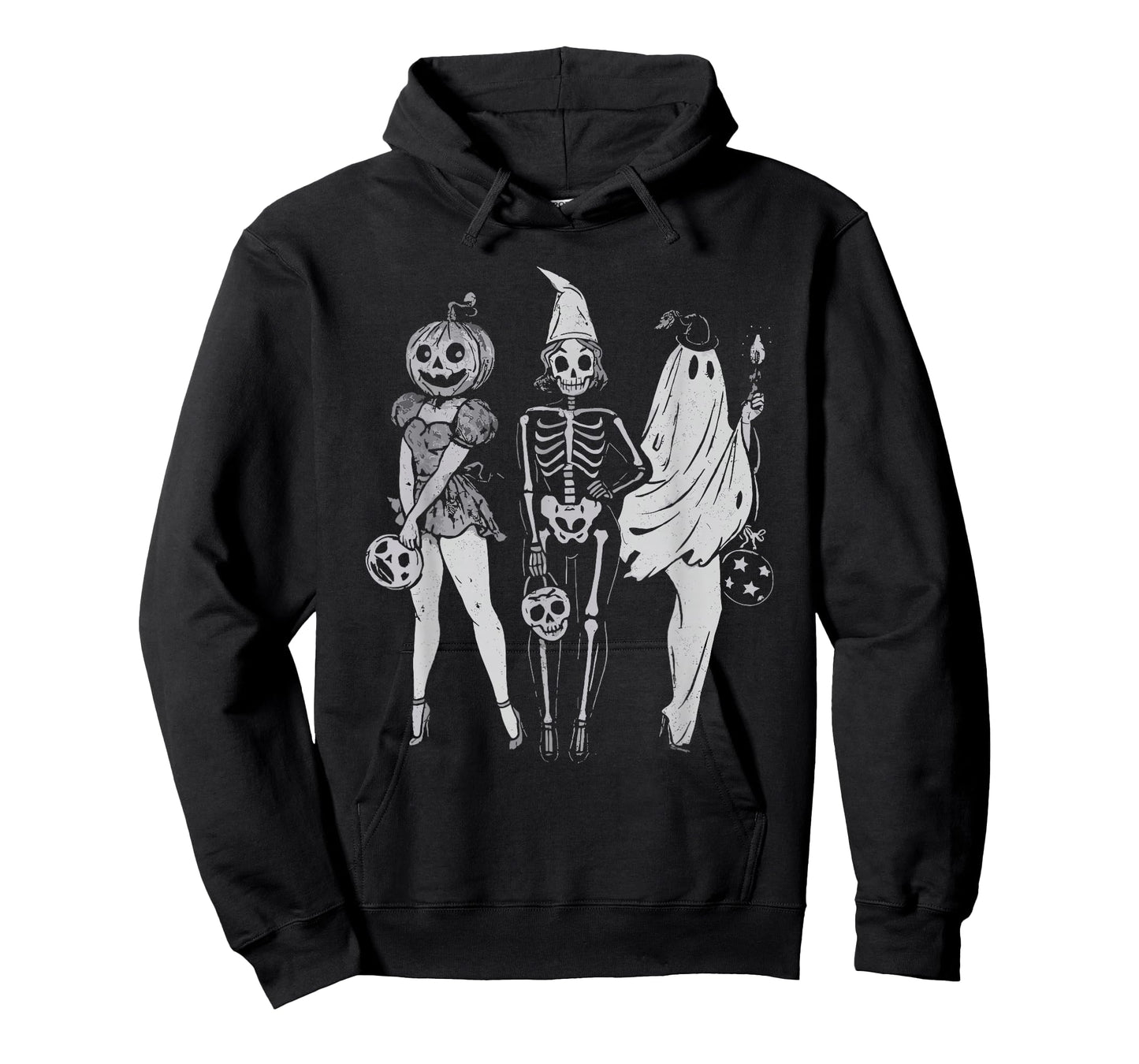 Skeleton Ghost Pumpkin Halloween Spooky Girls Squad Women's T-Shirt