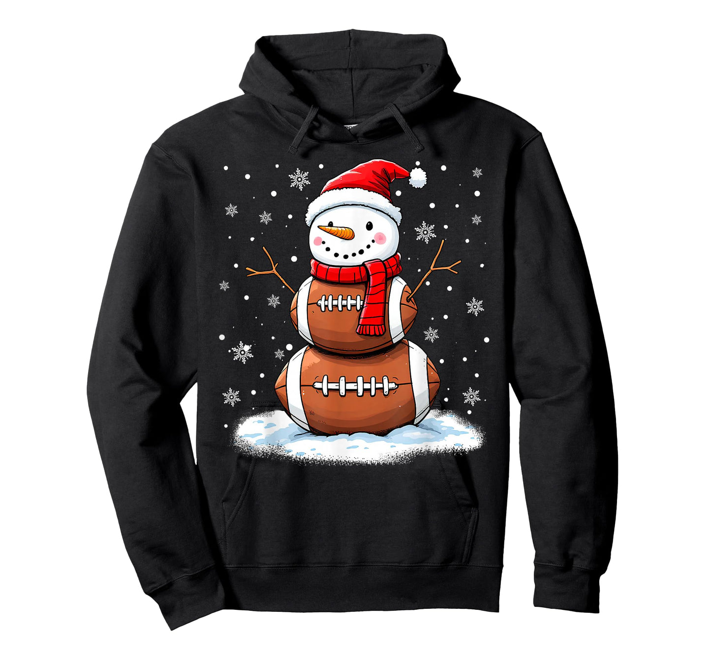 Christmas American Football Snowman Xmas Sport Men Boys Kids T-Shirt