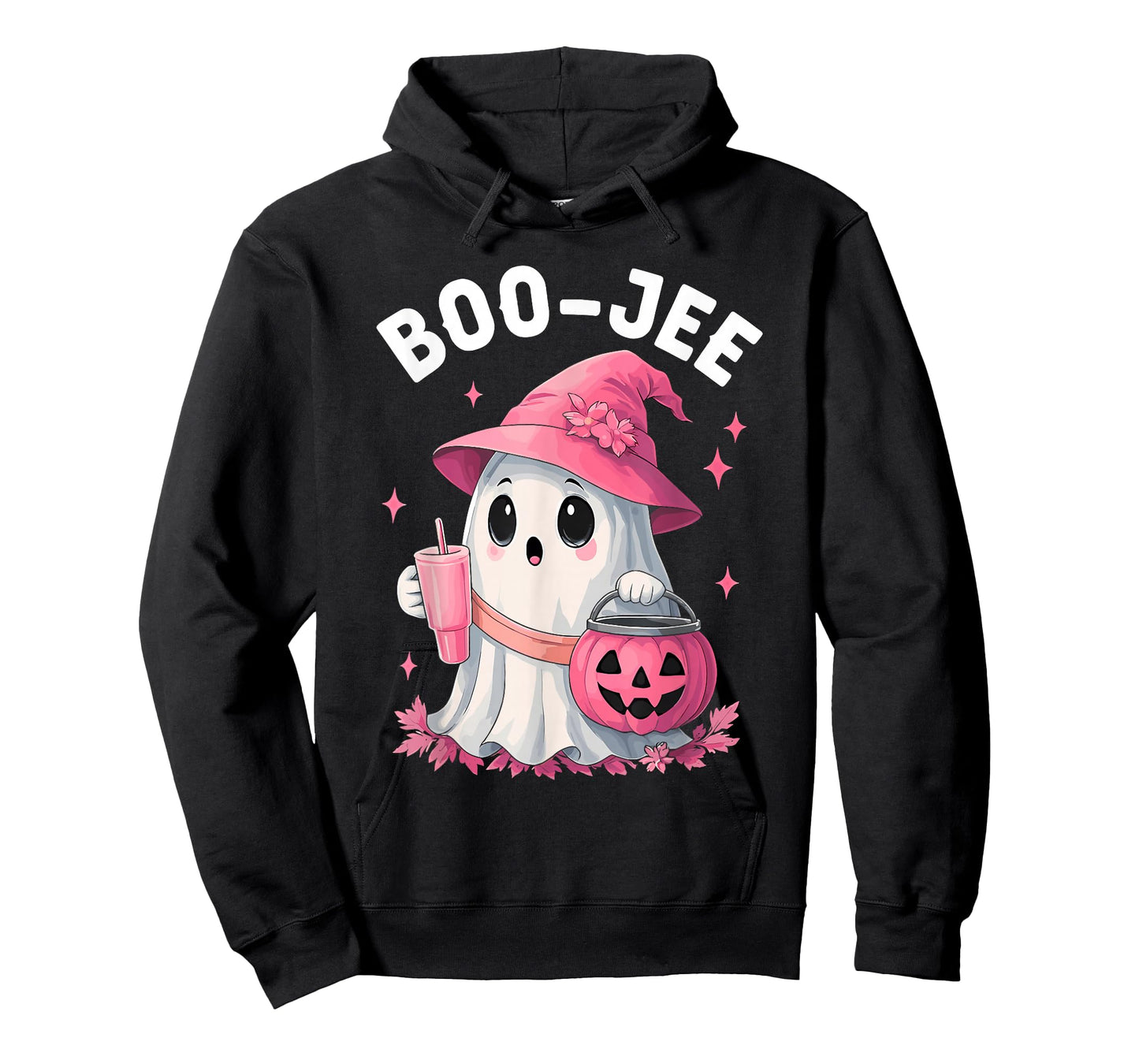 Boo JEE Boujee Pink Ghost Halloween October Vibes T-Shirt