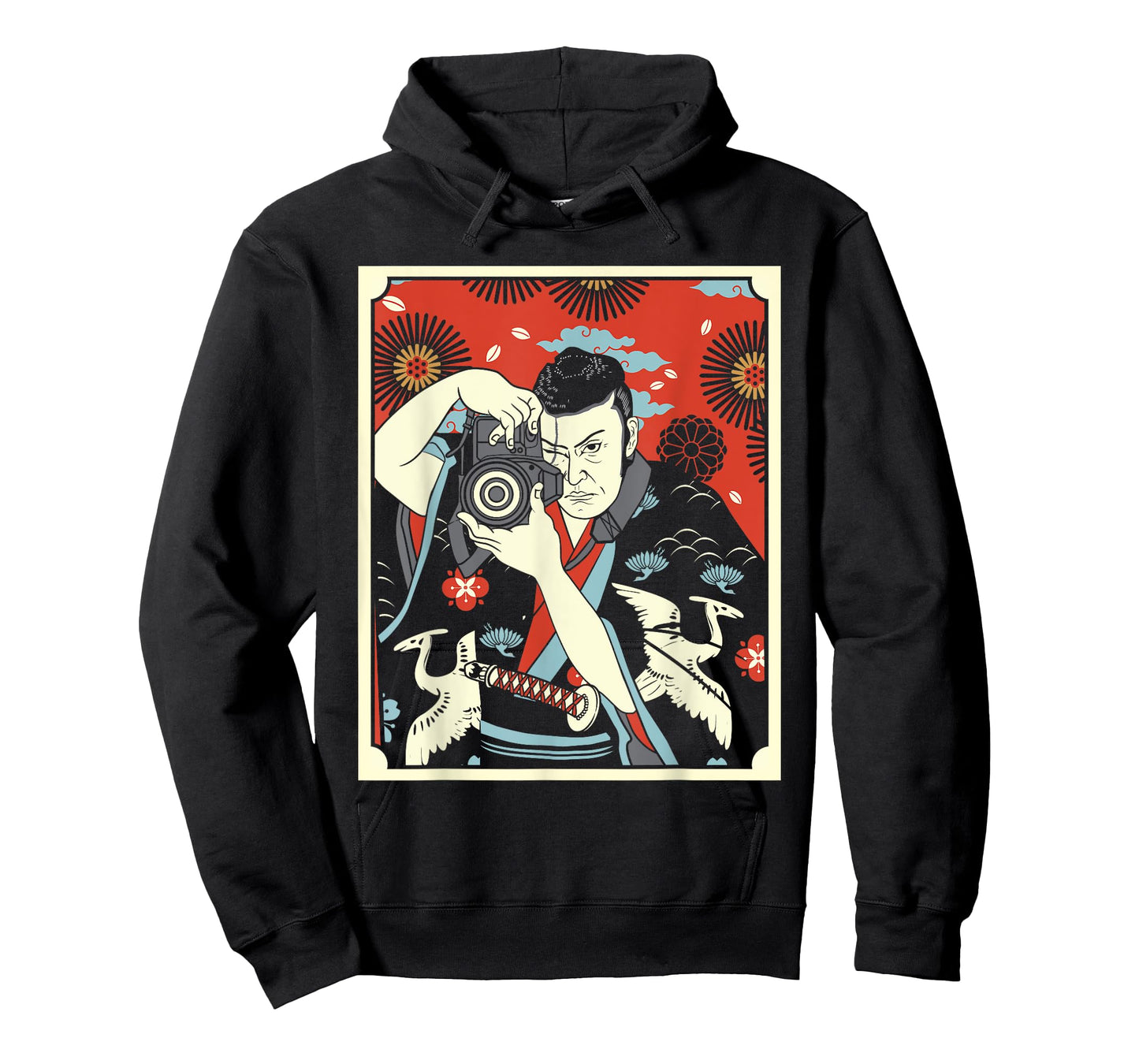 Photographer Japanese Samurai Warrior Armor Sword Mask T-Shirt