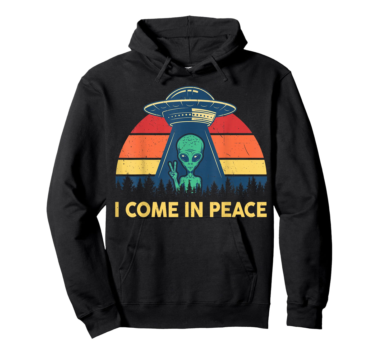 I Come In Peace Retro UFO Abduction Kid Men Women Cute Alien T-Shirt
