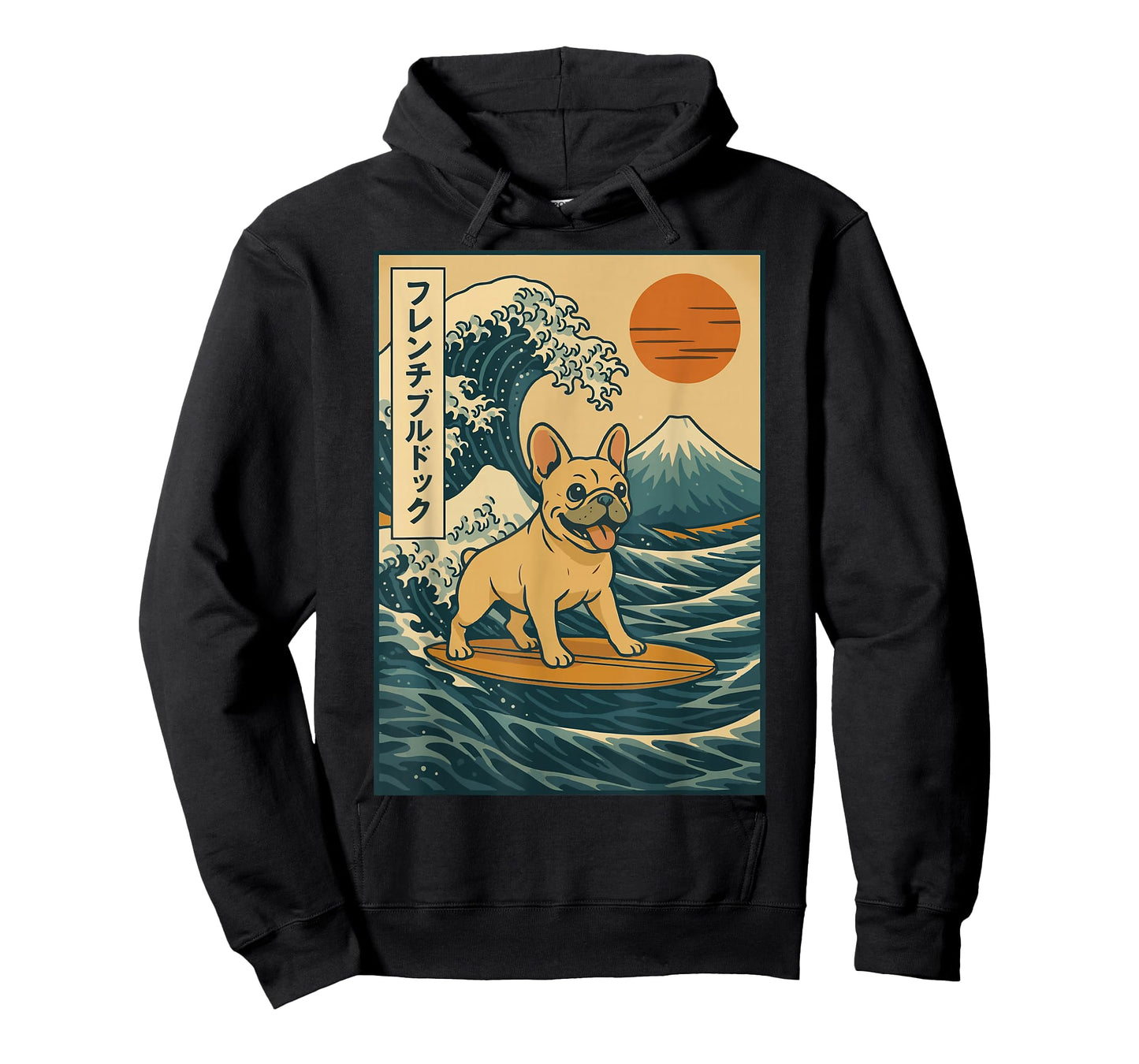 French Bulldog Surfing Japanese T-Shirt
