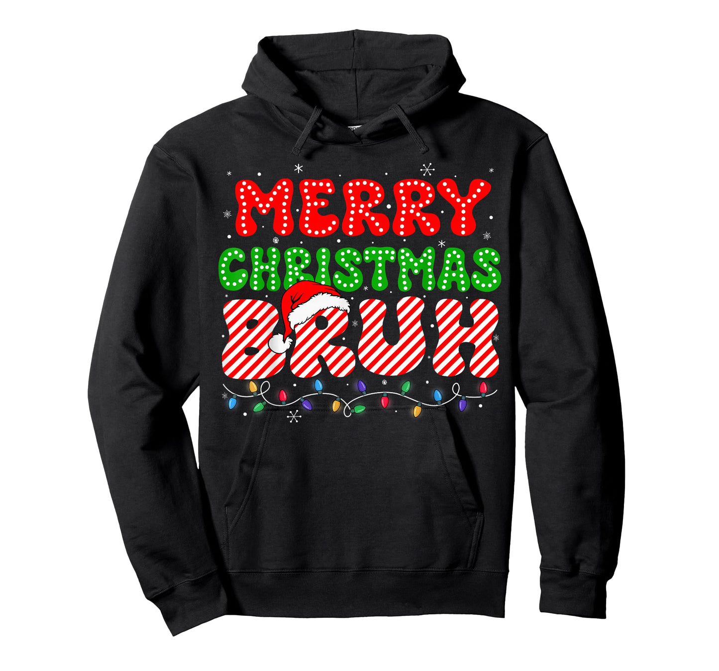 Bruh Merry Christmas Candy Cane Shirts Teen Kids Funny Xmas T-Shirt