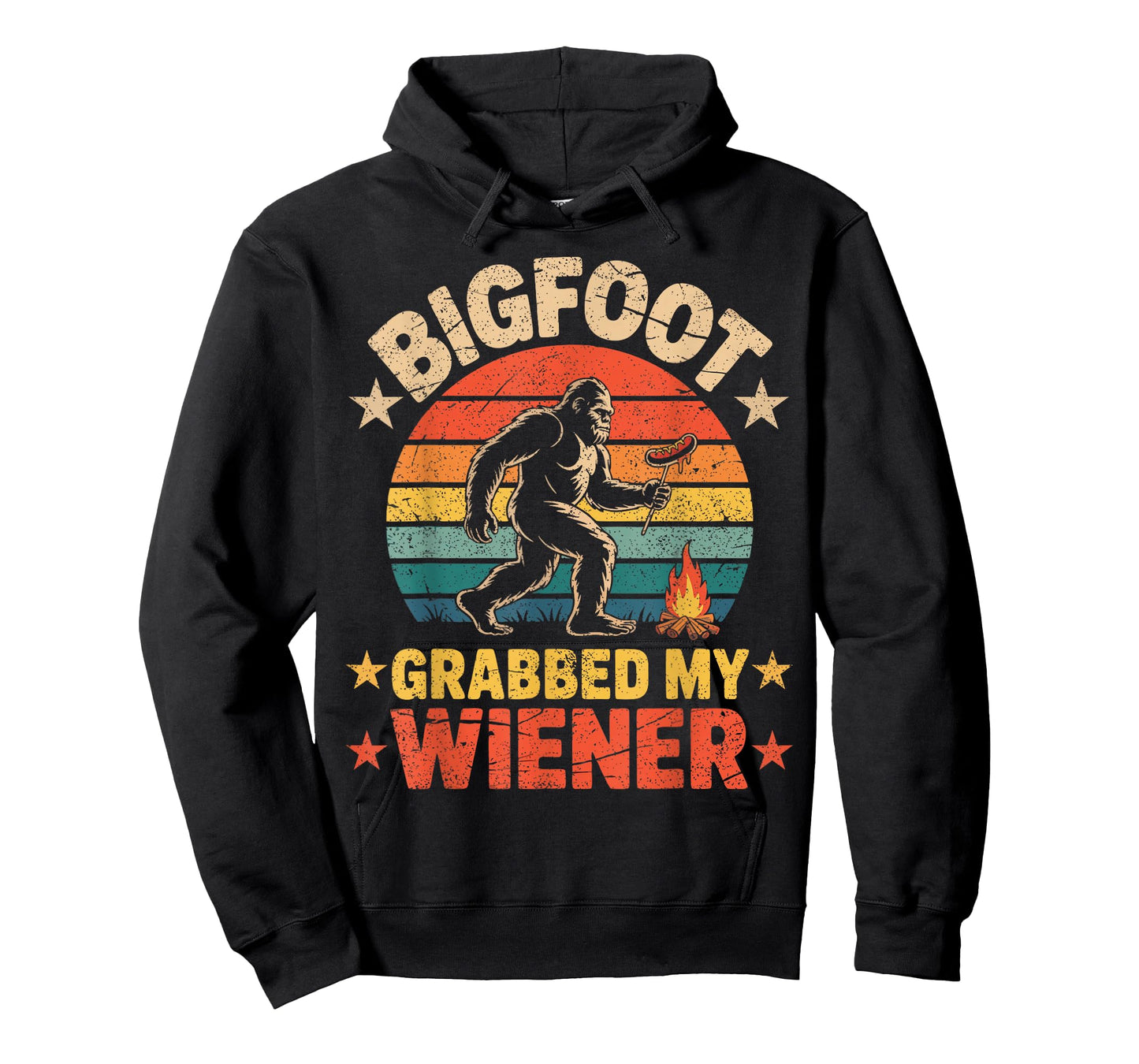Bigfoot Grabbed My Wiener, Funny retro bigfoot T-Shirt