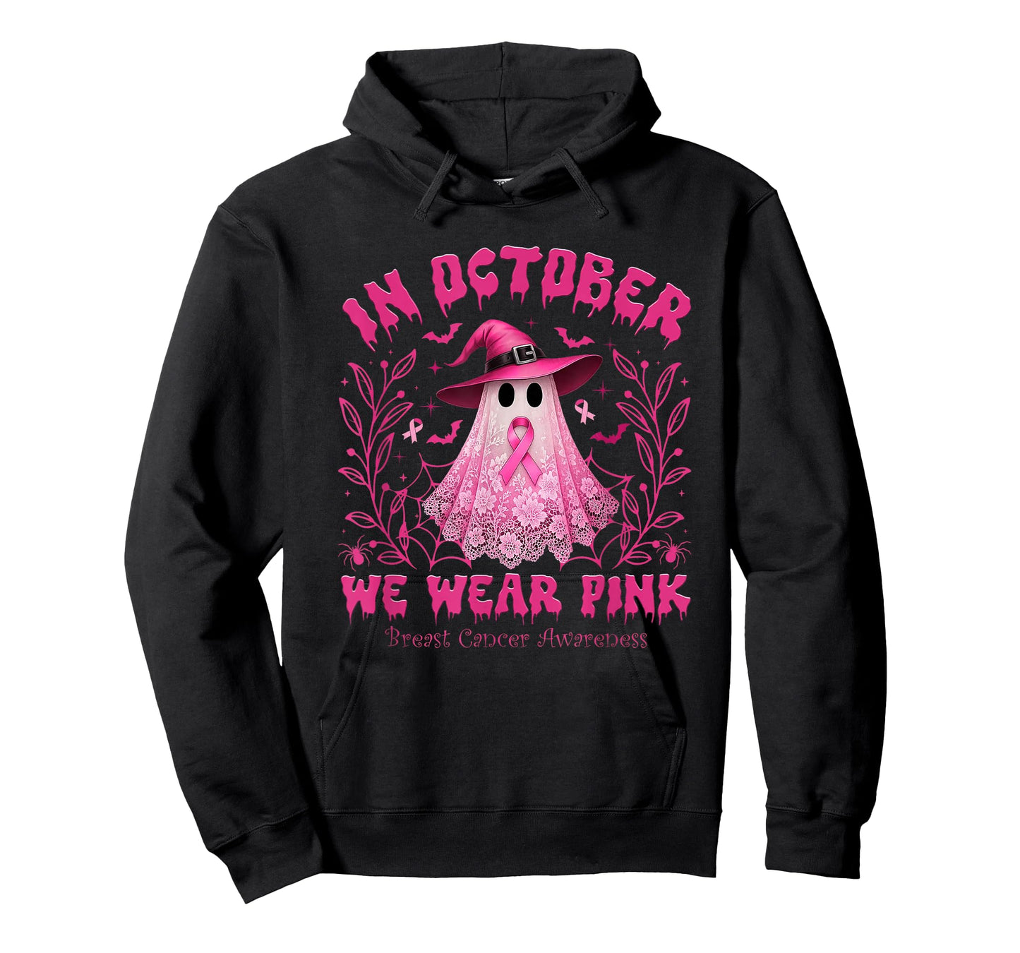 in October We Wear Pink Breast Cancer Awareness Halloween T-Shirt