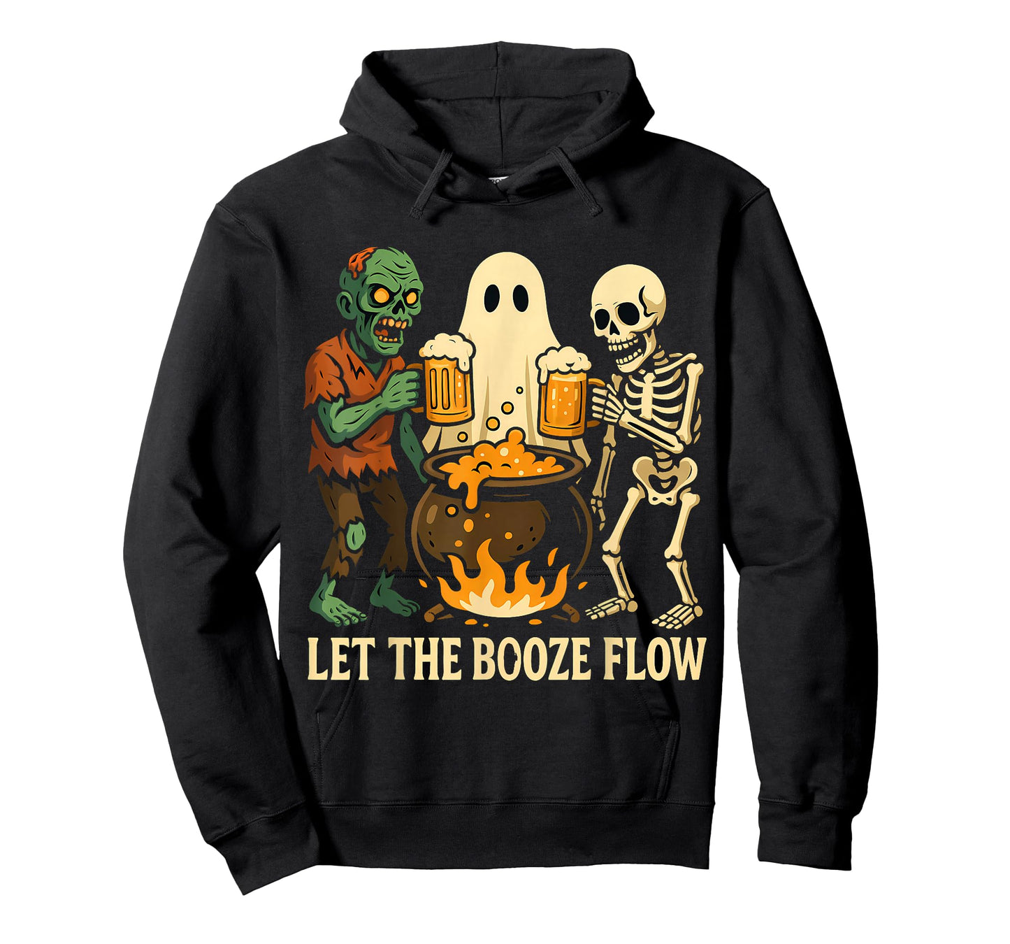 Funny Halloween Zombie Ghost Skeleton Beer Booze T-Shirt