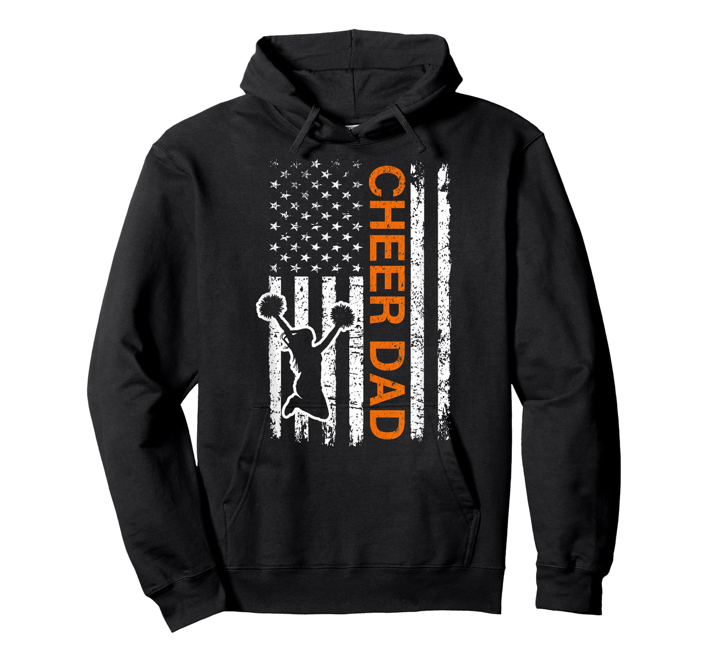 Cheer Dad Flag Orange Cheerleading T-Shirt