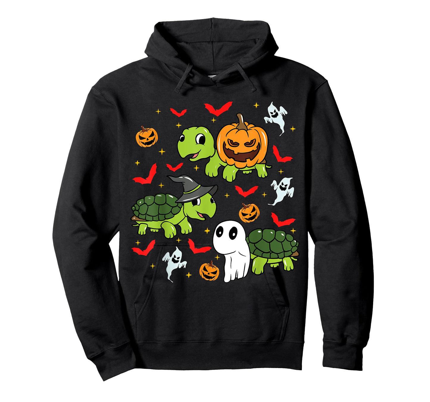 Halloween Turtle Pumpkin Tortoise Bats and Ghosts T-Shirt