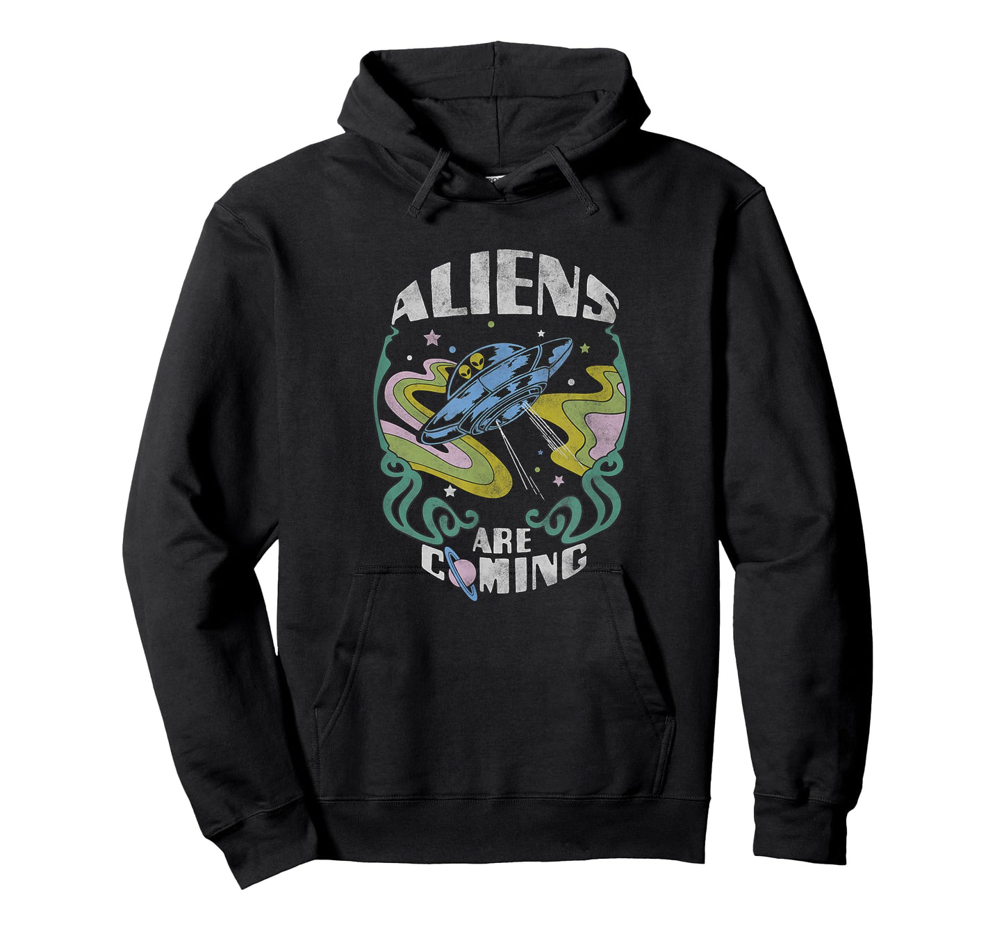 Aliens Are Coming Psychedelic Spaceship T-Shirt