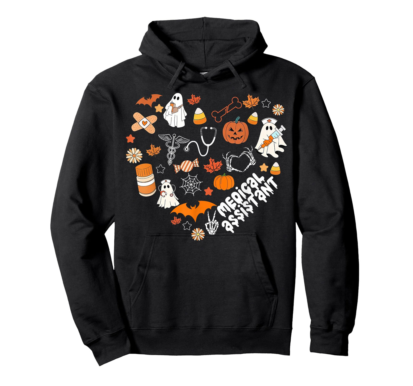 Heart Halloween Medical Assistant CMA Nursing Spooky Ghost T-Shirt