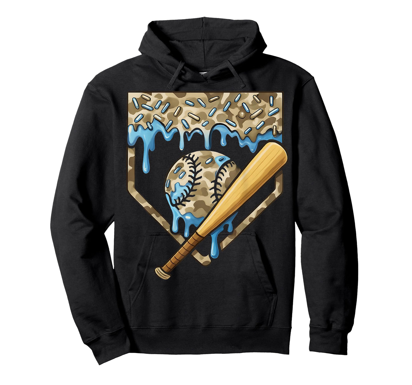 Baseball Drip Camo Baseball Home Plate Bat Boys Sports T-Shirt