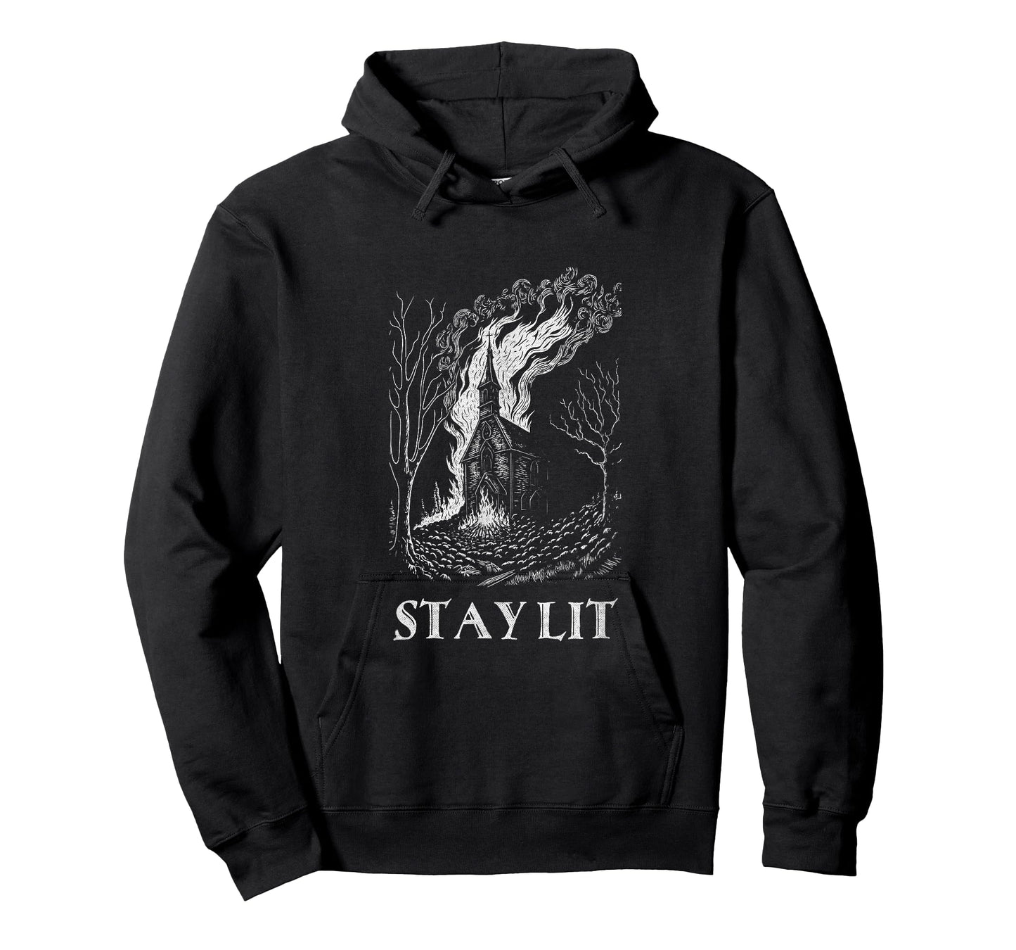 Occult Atheist Burn Church Stay Lit Satan Devil Grunge T-Shirt