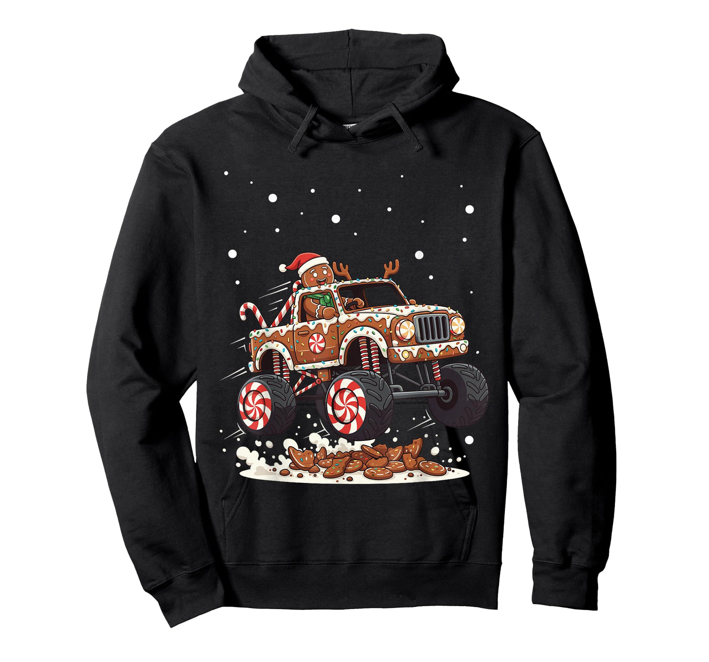 Monster Trucks Gingerbread Man Christmas Cookie Crush T-Shirt