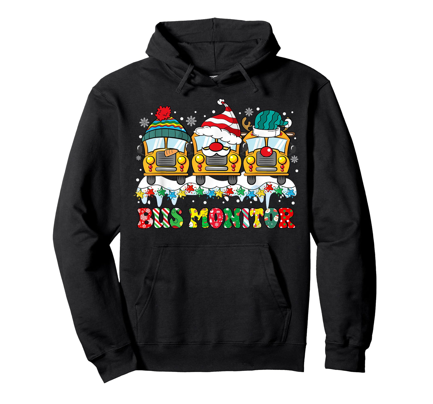 Bus Monitor Bus Santa Reindeer Snowman Xmas Lights Christmas T-Shirt