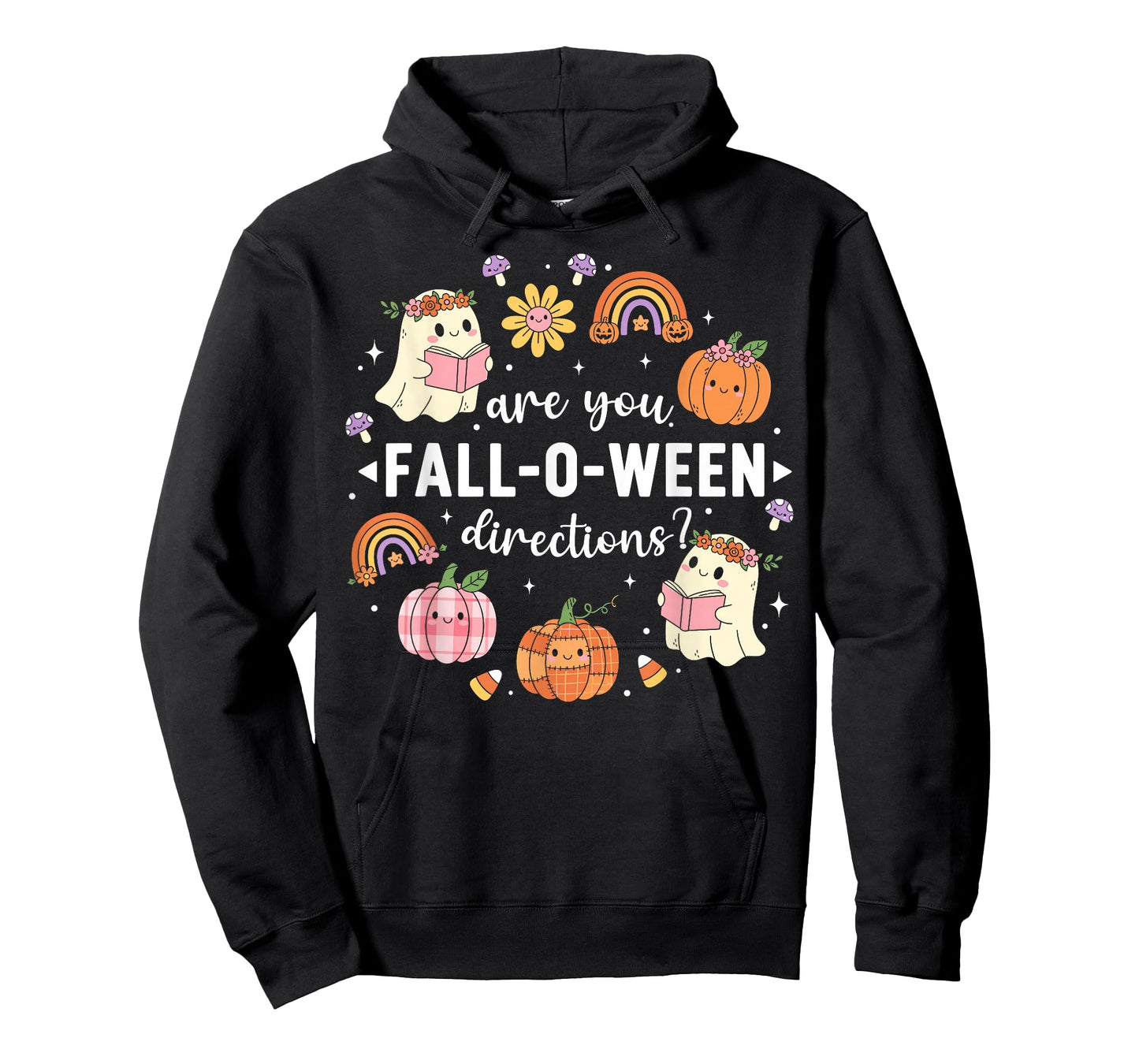 Retro are You Fall O Ween Directions Teacher Halloween Ghost T-Shirt