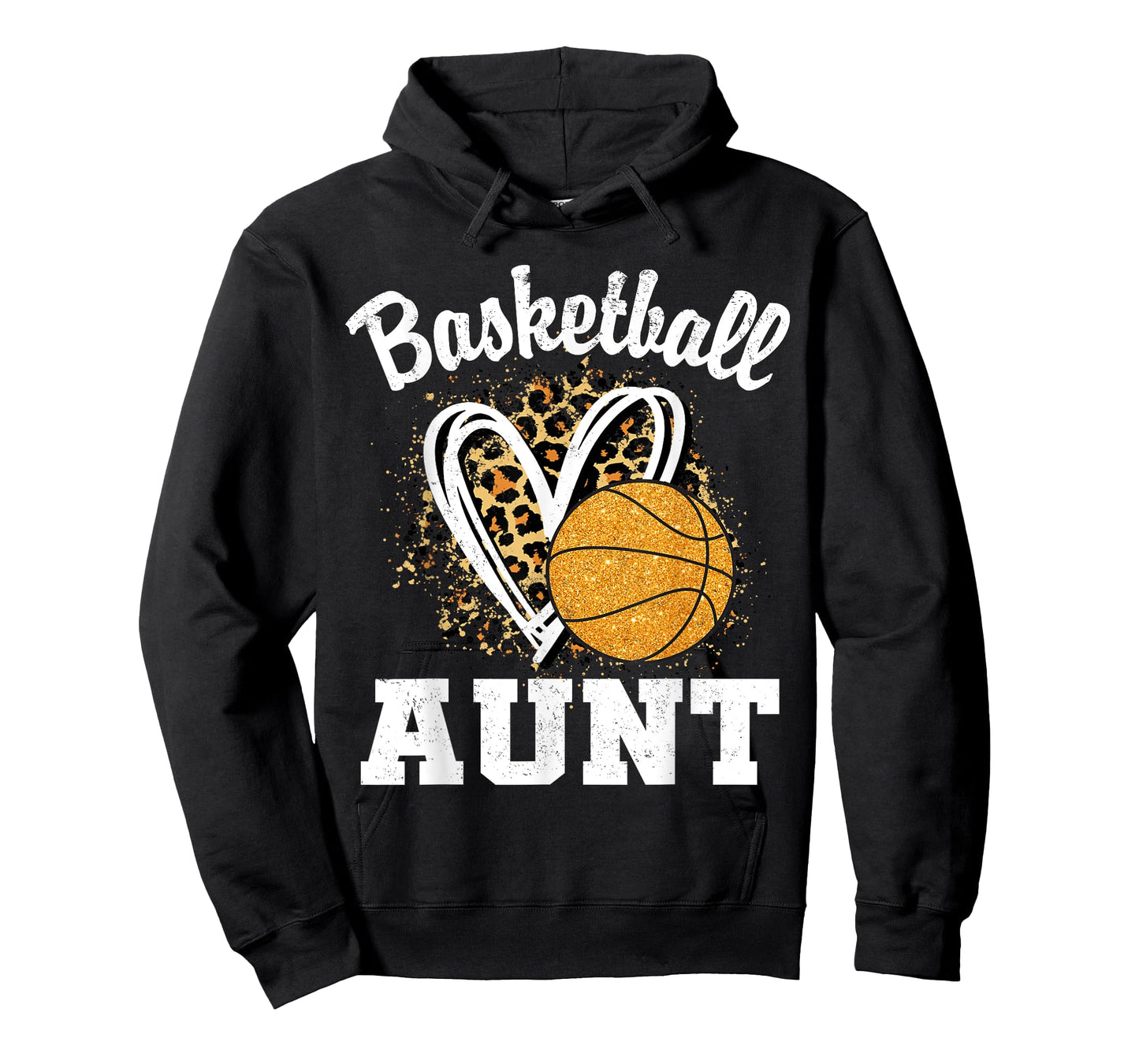 Basketball Aunt Leopard Heart T-Shirt