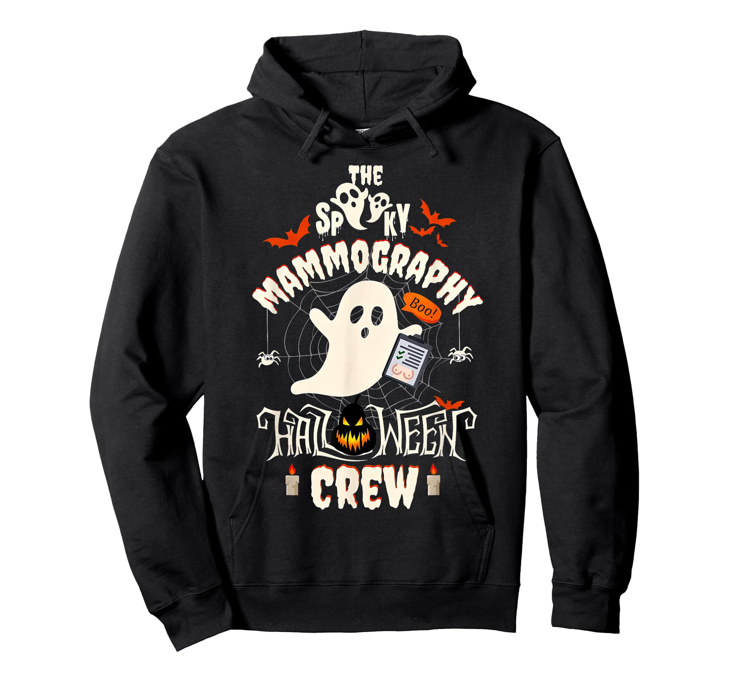Spooky Mammography Halloween Crew Mammo Tech Mammogram Ghost T-Shirt