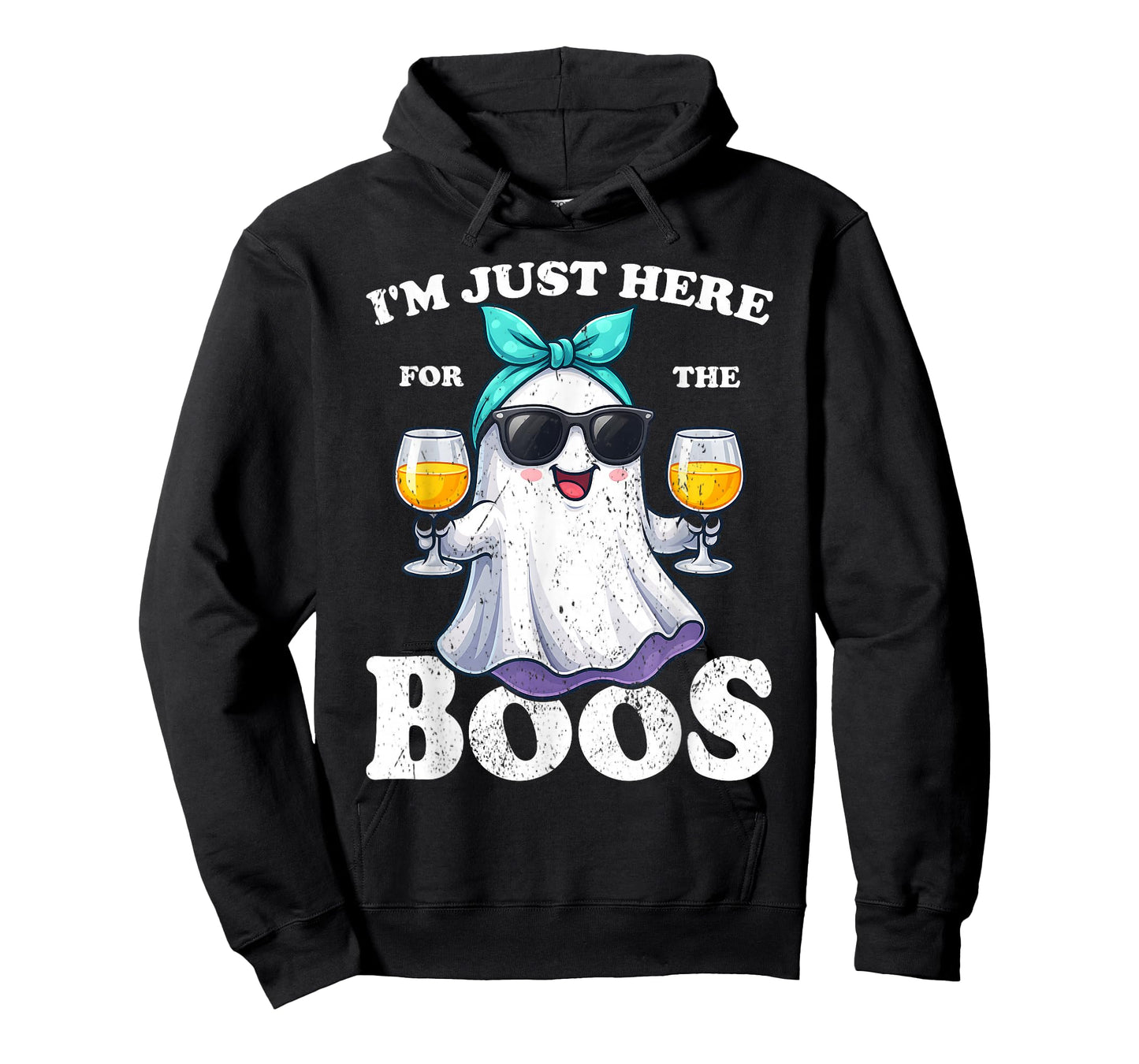 I'm Just Here For The Boos Halloween Women Ghost Cute Funny T-Shirt