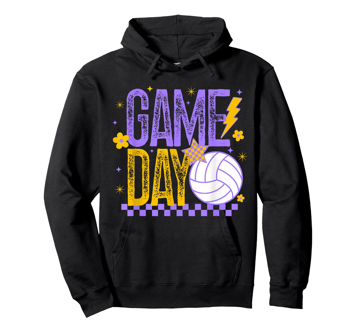 Volleyball Game Day Retro Girls Volleyball Mom Purple & Gold T-Shirt