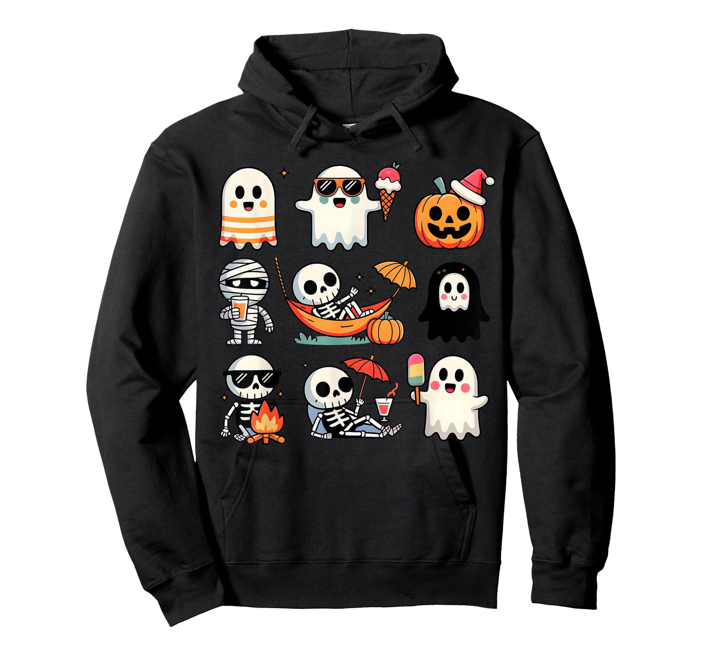 Ghost Pumpkin Halloween Spooky Season Costume Men Women Kids T-Shirt