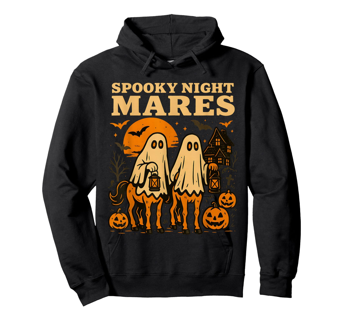 Spooky Night Mares Horse Ghost Halloween Funny Costume T-Shirt