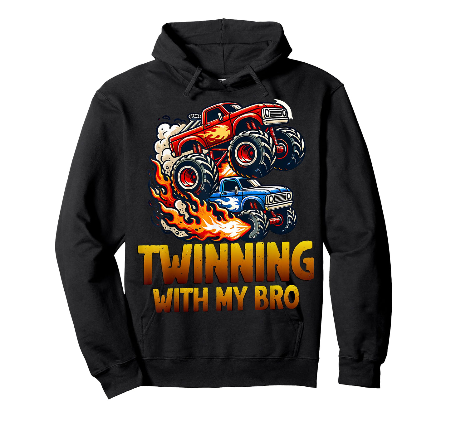 Twinning With My Bro Monster Trucks Twin Boys Matching Kids T-Shirt