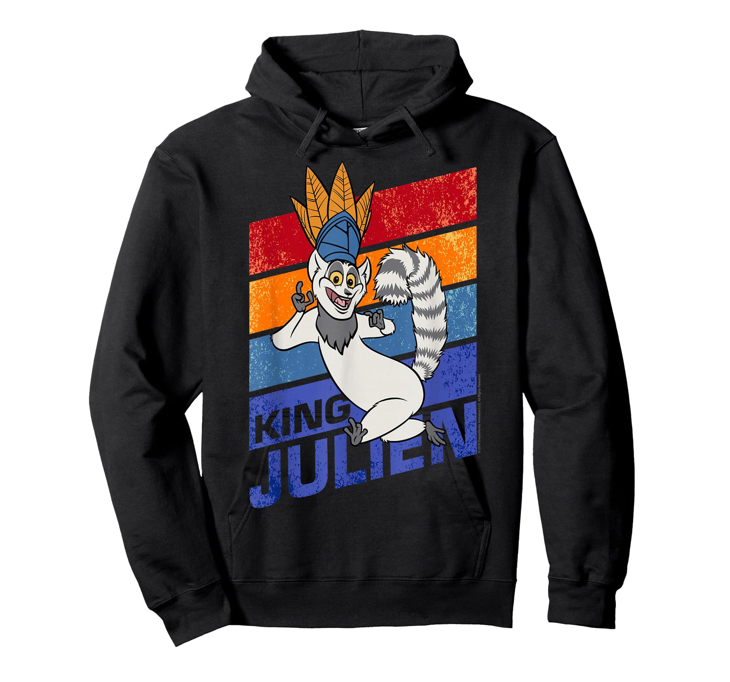 Madagascar King Julien Striped Portrait T-Shirt
