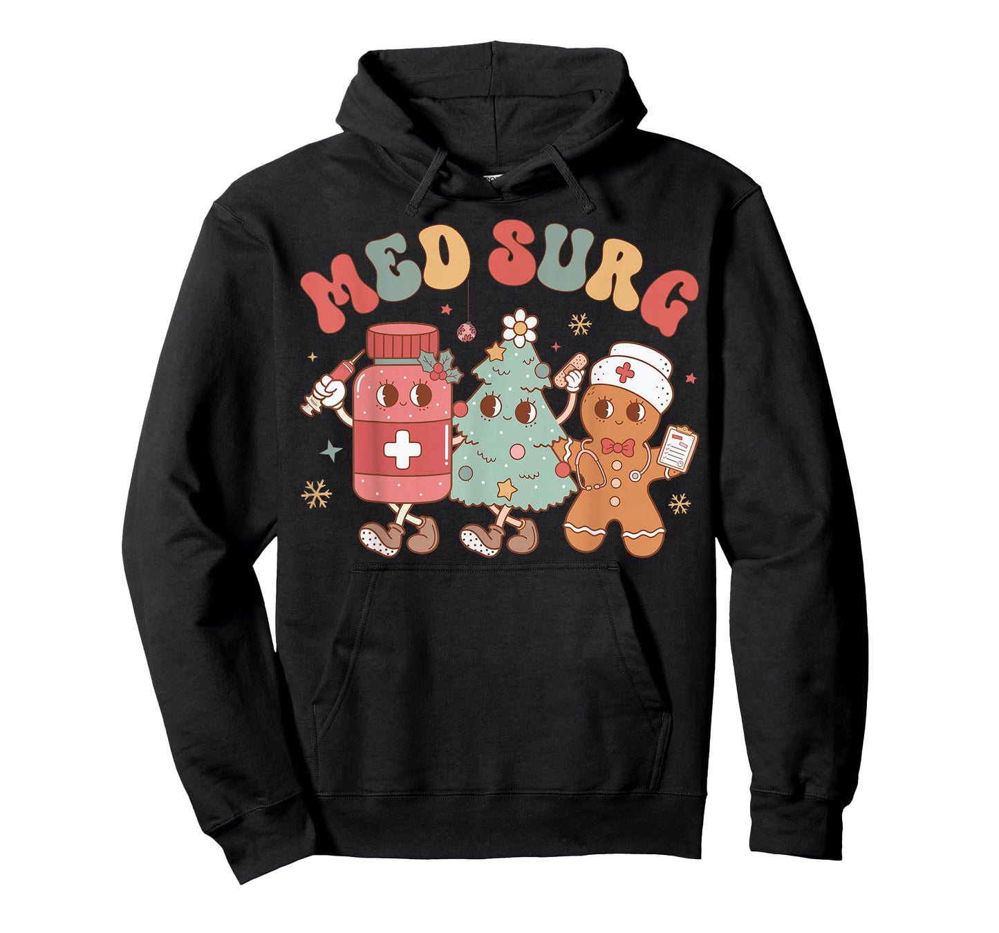 Med Surg Crew Christmas Tree Gingerbread Nurse T-Shirt