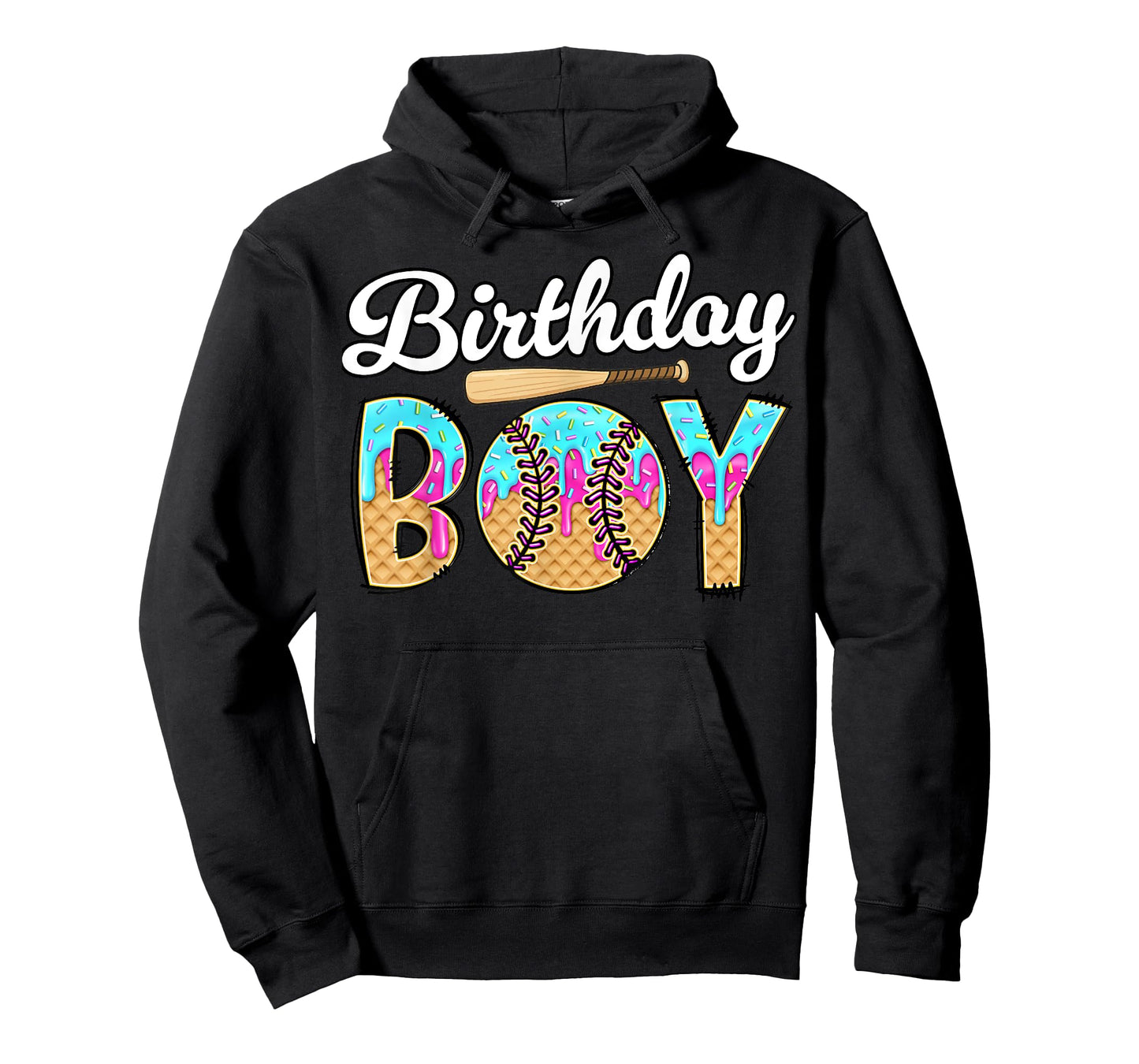 Baseball Drip 5 Year Old Ice Cream Drip Boys 5th Birthday T-Shirt