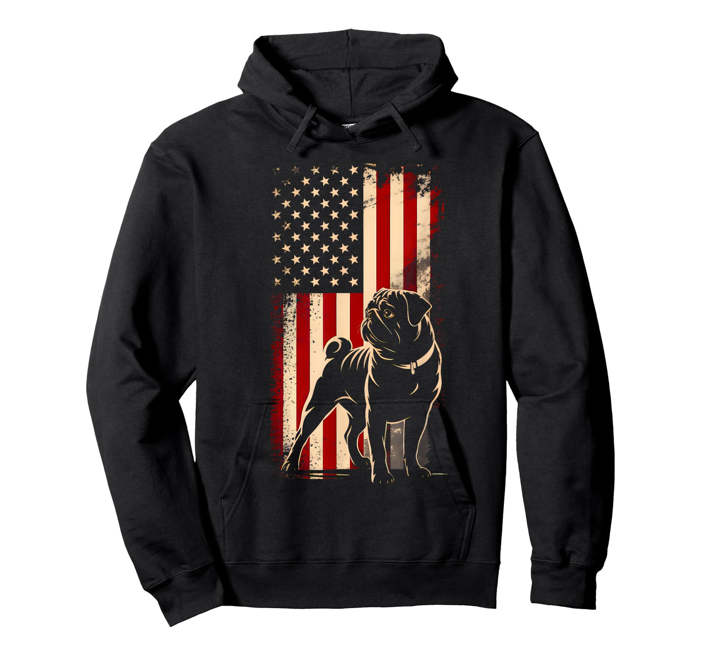 Pug American US Flag 4th Of July Patriot Dog Lover Men Women T-Shirt