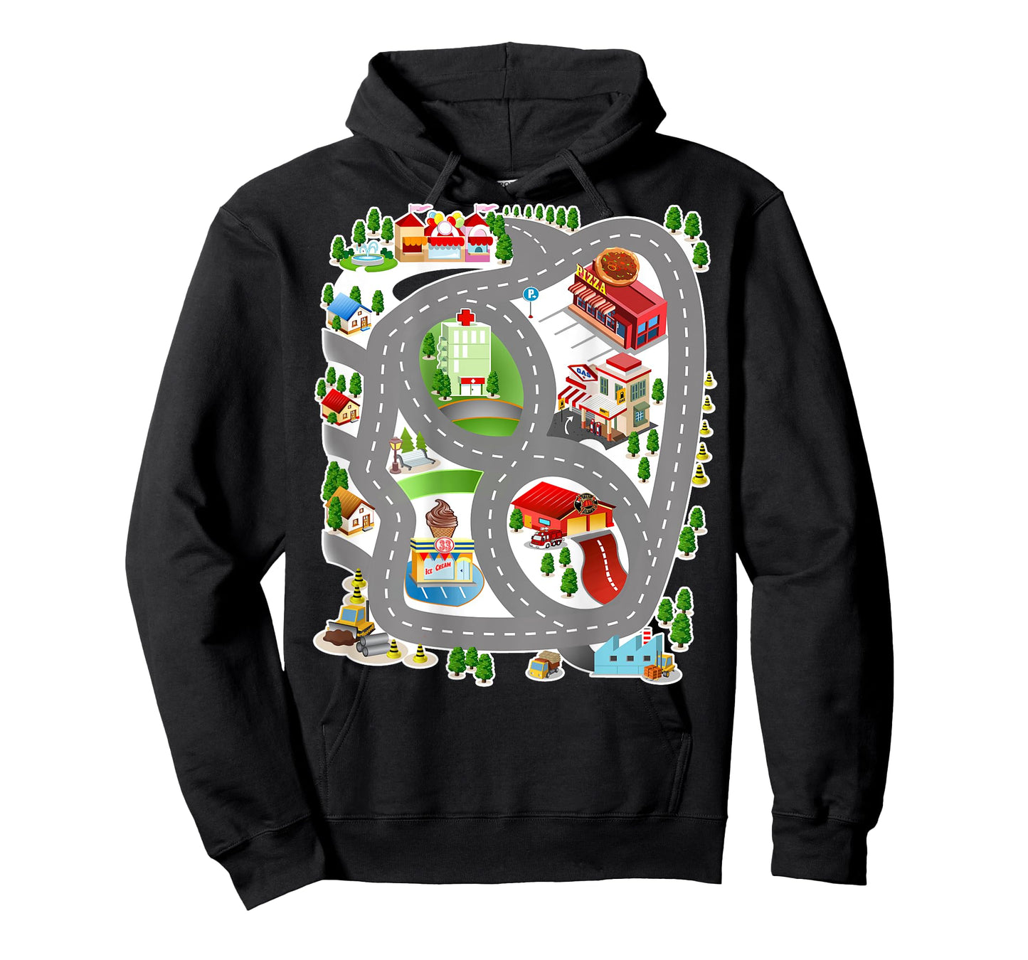 Play Mat Road Map Play City Roads Massage Race Track T-Shirt